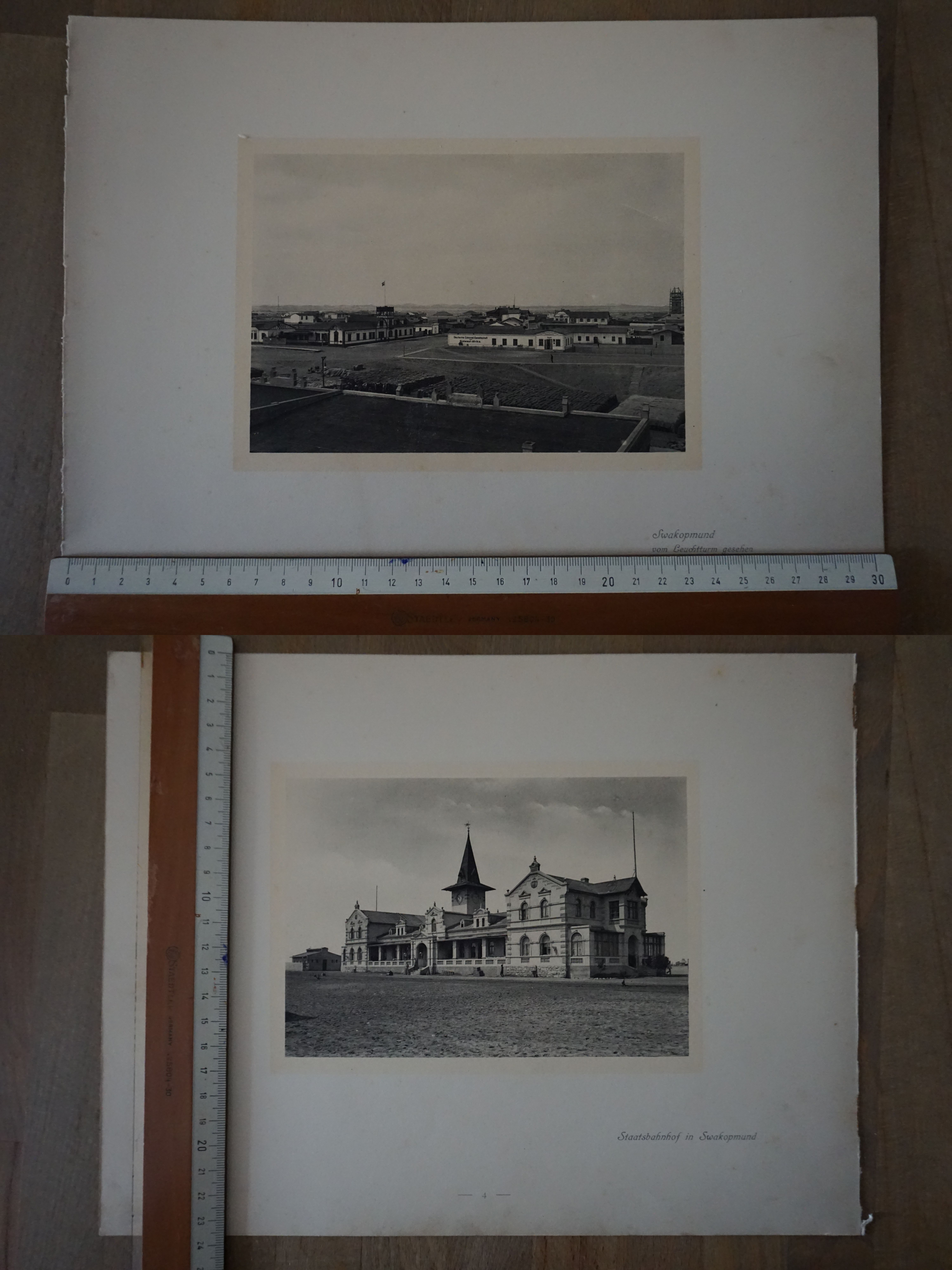 Orig. Druck Aufnahme Swakopmund vom Leuchtturm gesehen Staatsbahnhof Windhuk G2020-10-20-002