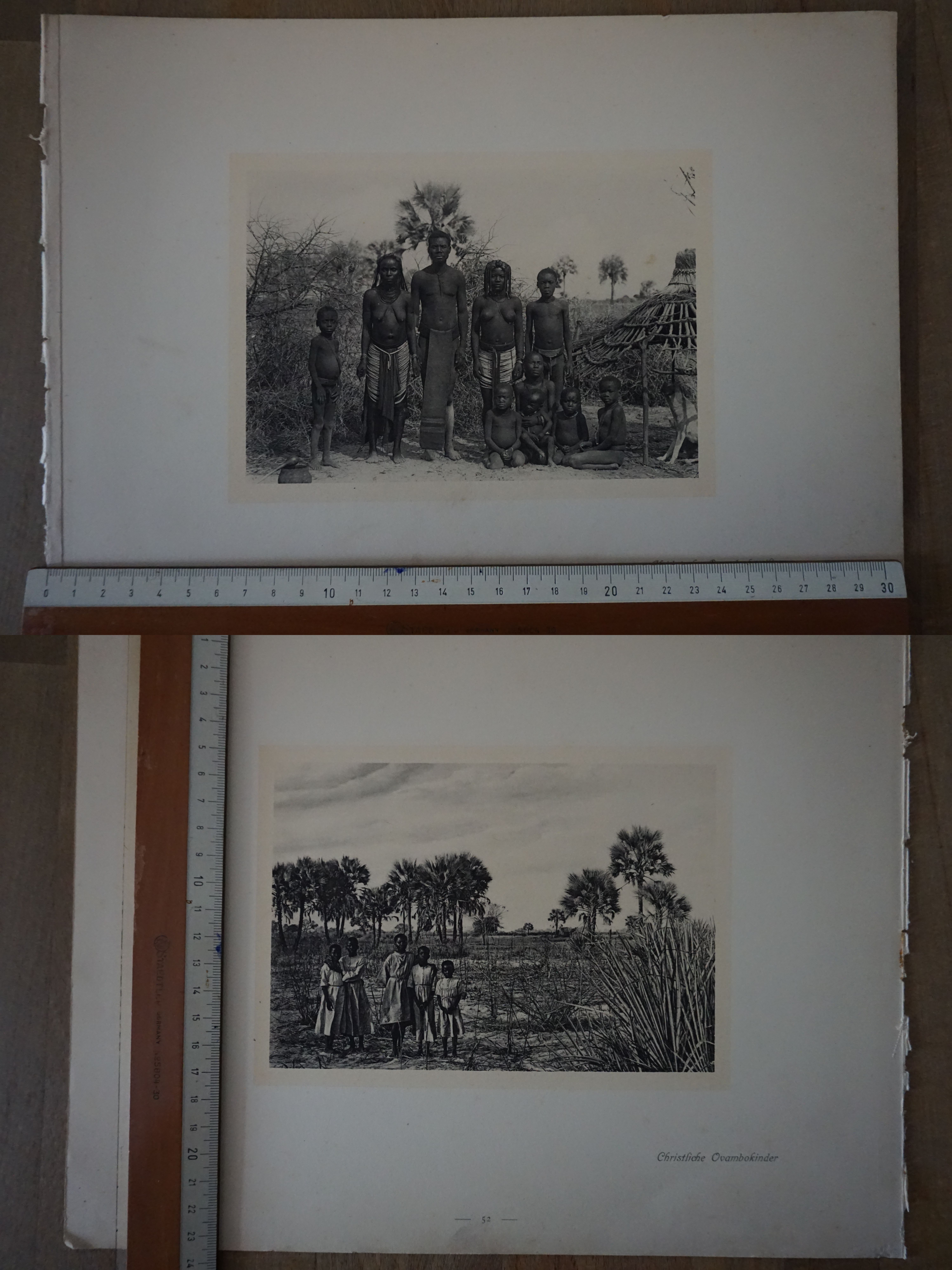 Orig. Druck Aufnahme Heidnische Oovambofamilie christliche Ovambokinder Windhuk G2020-10-20-026