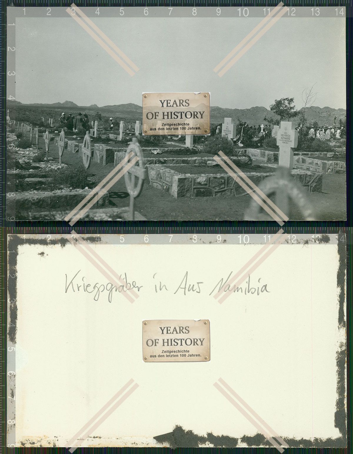 Orig. Foto Kriegsgräber in Aus Namibia Kolmanskop Lüderitz Diamanten Bergbaustadt 1929-30 Windhoek M2020-11-12-067